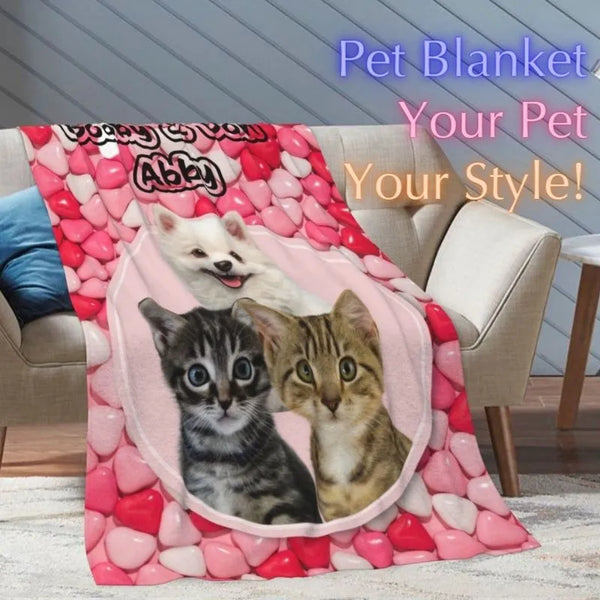 2024 Custom Pet Photo Blanket - Peace Love Pets