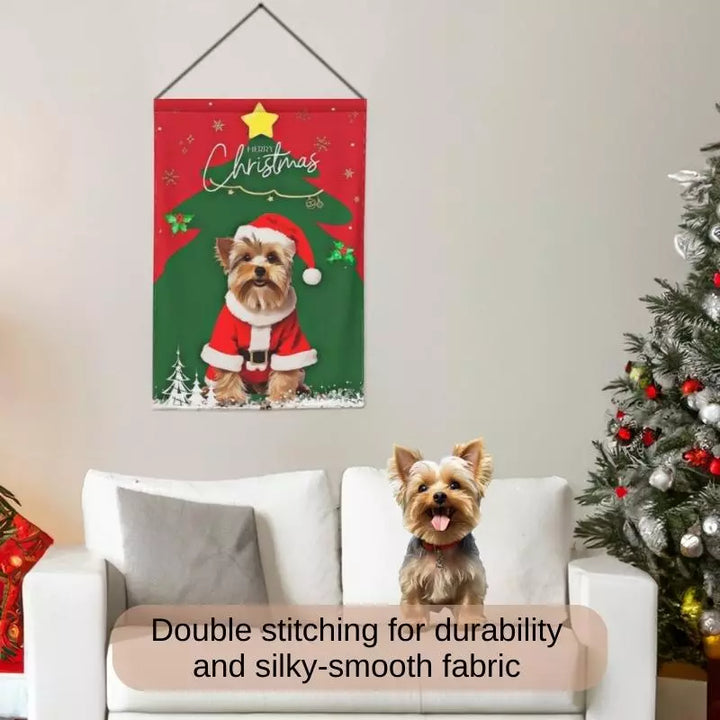 Home Decor Santa Dog Flag