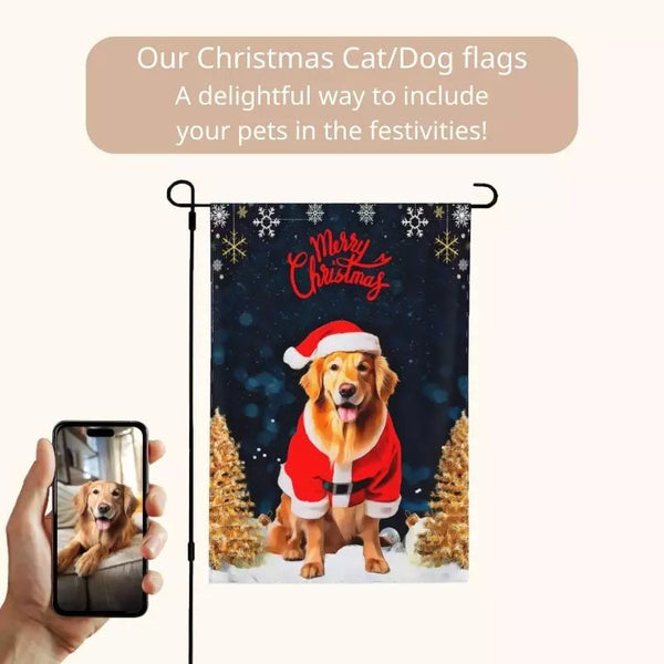 Personalized Pet Christmas Flag