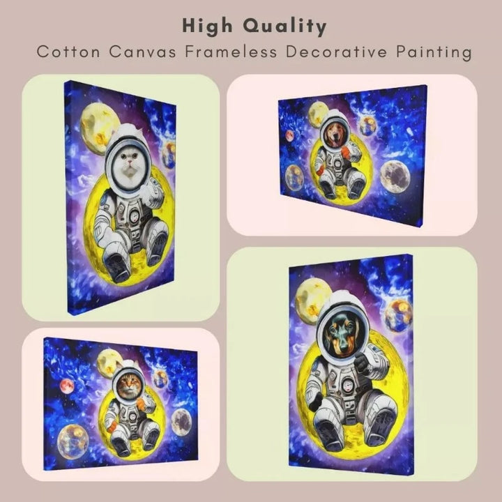 Astronaut Pet Portraits Gallery Wrapped Canvas